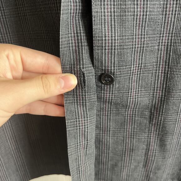 London Fog Trench Coat Men 38 Gray Clipper Mill Plaid Alpaca Fur Lined Placket - Picture 7 of 14